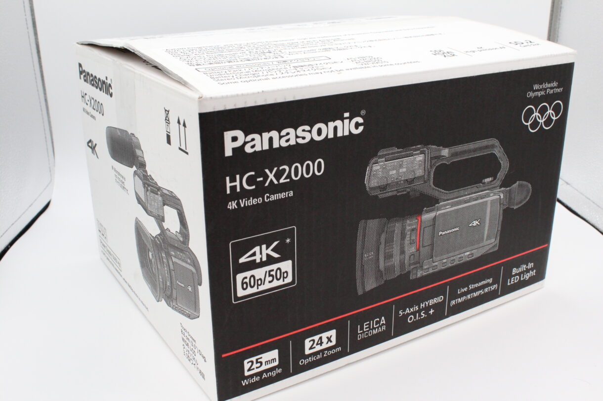 ビデオカメラ【新級品】Panasonic パナソニック 4K ビデオカメラ X2000 SDダブルスロット 光学24倍ズーム ハンドルユニット BLK HC-X2000-K #LE2023635