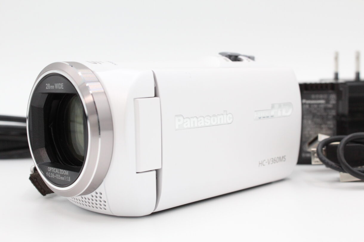 【美品】Panasonic パナソニック HDビデオカメラ V360MS 16GB ホワイト HC-V360MS #LE2024090