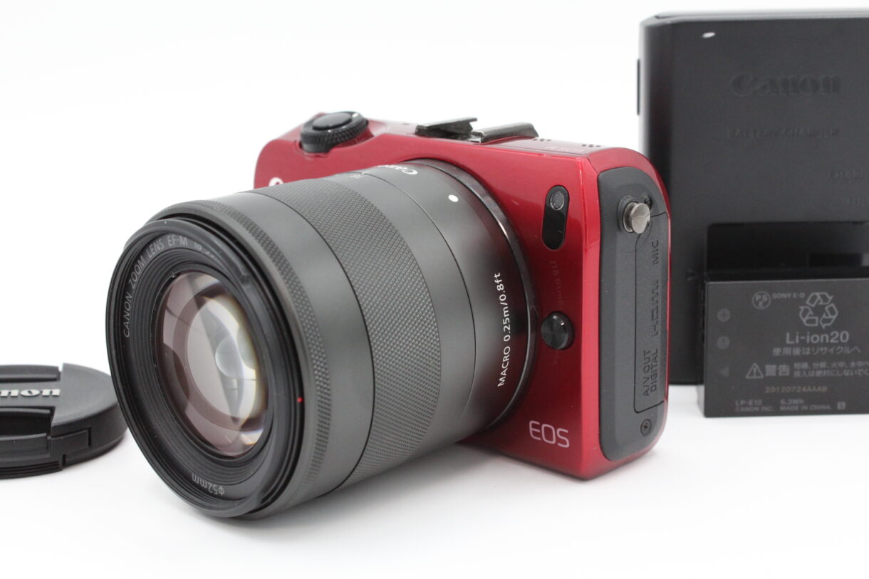 良品】CANON キヤノン ミラーレス一眼カメラ EOS M レンズキット EF-M18-55mm F3.5-5.6 IS STM付属 レッド  EOSMRE-18-55ISSTMLK #LE2024346 | 杉並カメラ