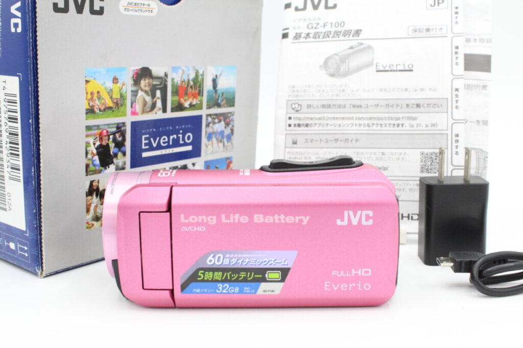 美品】JVC Everio GZ-HM880 赤 バッテリー3個付き 中古品 JVCビデオ