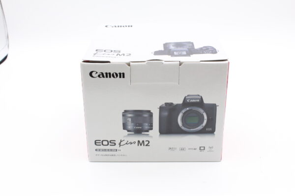 【未開封品】Canon キヤノン ミラーレス一眼カメラ EOS Kiss M2 標準ズームレンズキット ホワイト KISSM2WH-1545 #LE2025449