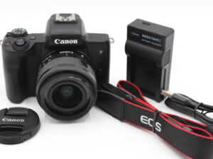 【良品】CANON キヤノン ミラーレス一眼カメラ EOS Kiss M 標準ズームキット ブラック #LE2025729