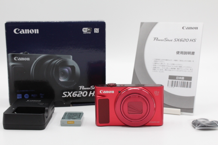【極美品】CANON キヤノン コンパクトデジタルカメラ PowerShot SX620 HS レッド 光学25倍ズーム/Wi-Fi対応 PSSX620HSRE #LE2028027
