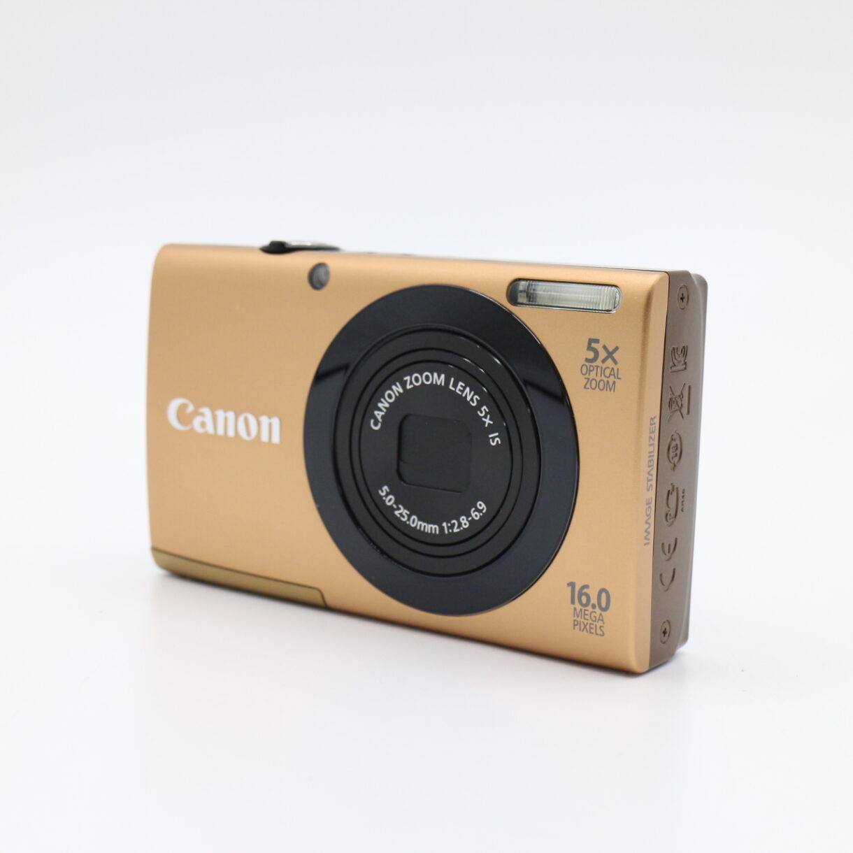 【良品】CANON キヤノン デジタルカメラ PowerShot A3400IS ゴールド 光学5倍ズーム #LE2028531 - 画像 (2)