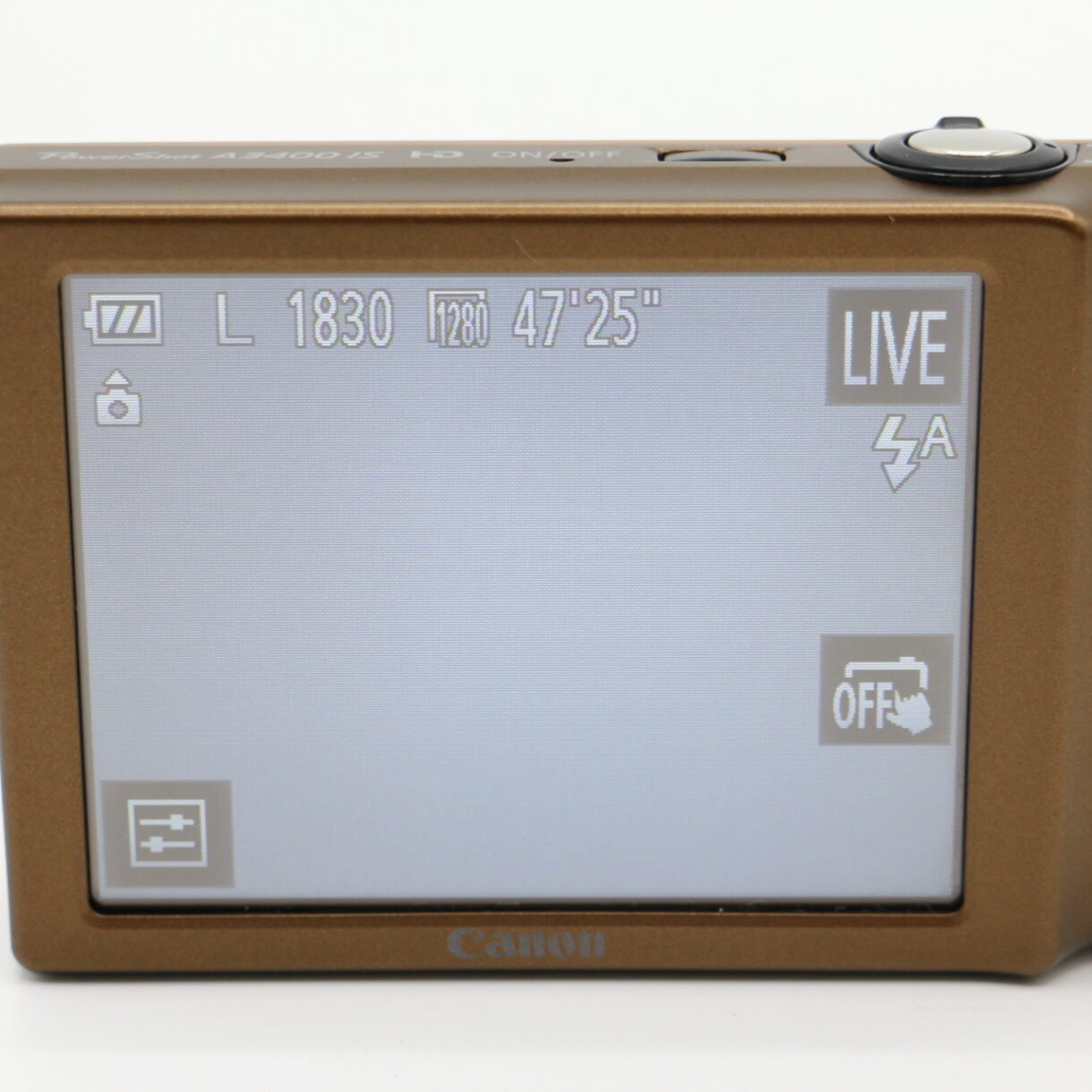 【良品】CANON キヤノン デジタルカメラ PowerShot A3400IS ゴールド 光学5倍ズーム #LE2028531 - 画像 (12)