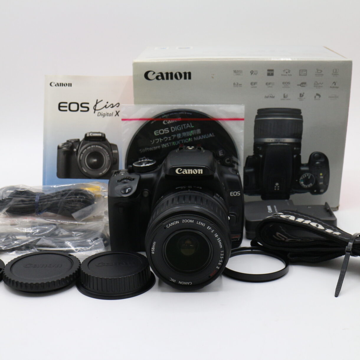 【良品】CANON キヤノン EOS Kiss Digital X レンズキット EF-S 18-55mm EFマウント デジタル一眼レフカメラ #LE2029486